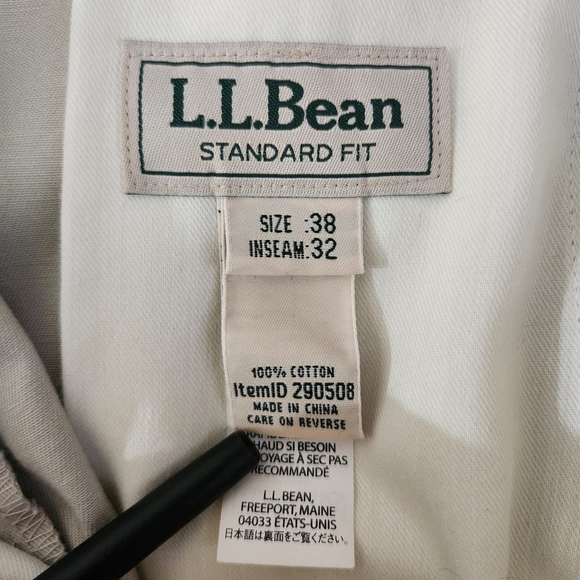 L.L. Bean Mens Wrinkle-Free Double L Standard Fit Light Khaki Chinos |38x32| - Picture 6 of 7